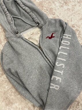 Y2K Vintage Men’s Hollister Gray Zip Hoodie | Excellent Condition | XL